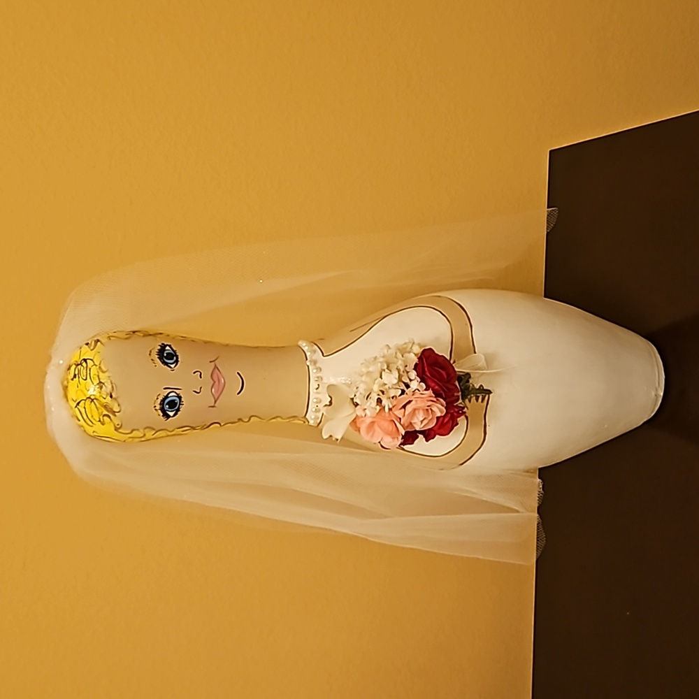 BRIDE BOWLING PIN HAND PAINTED WEDDING One Of A Kind